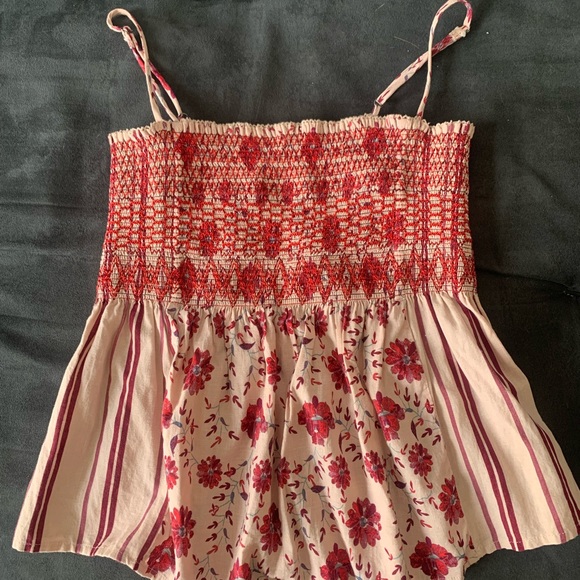 Lucky Brand Smocked Fit/Flare stank Top - Picture 2 of 3